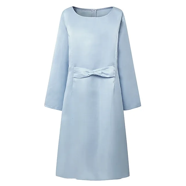 Women's Lace Dress Dress Set Midi Dress Purple Pink Yellow Light Blue Gray Long Sleeve Pure Color Lace Hollow Out Spring Fall Crew Neck Elegant Party Spring Dress