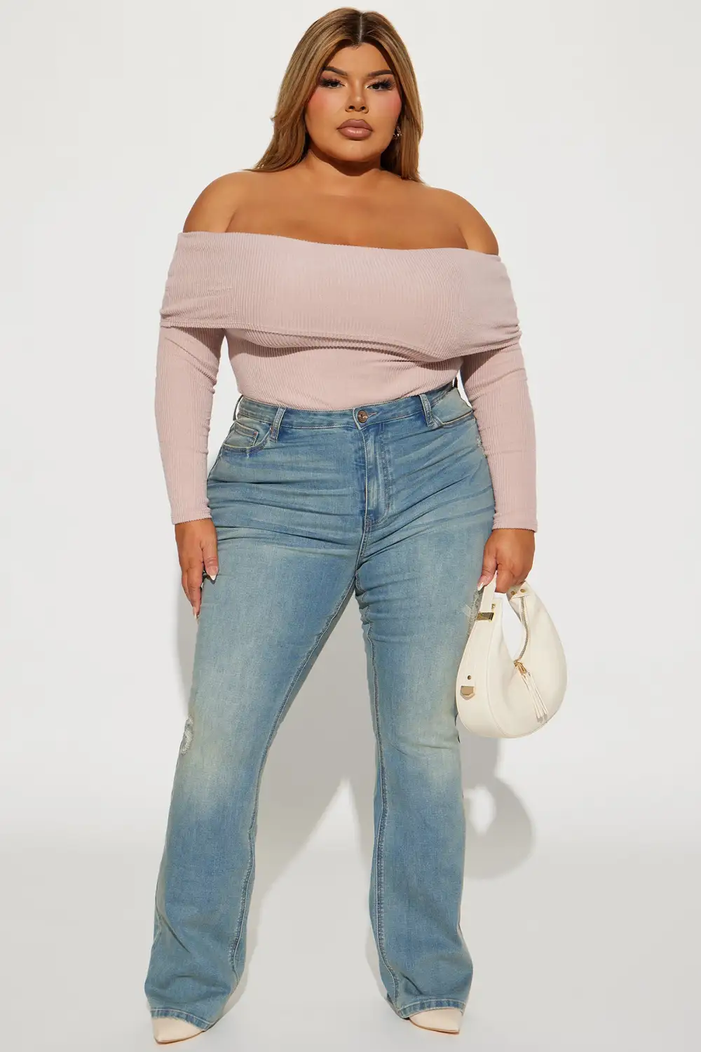 Sydney Off Shoulder Bodysuit - Mauve