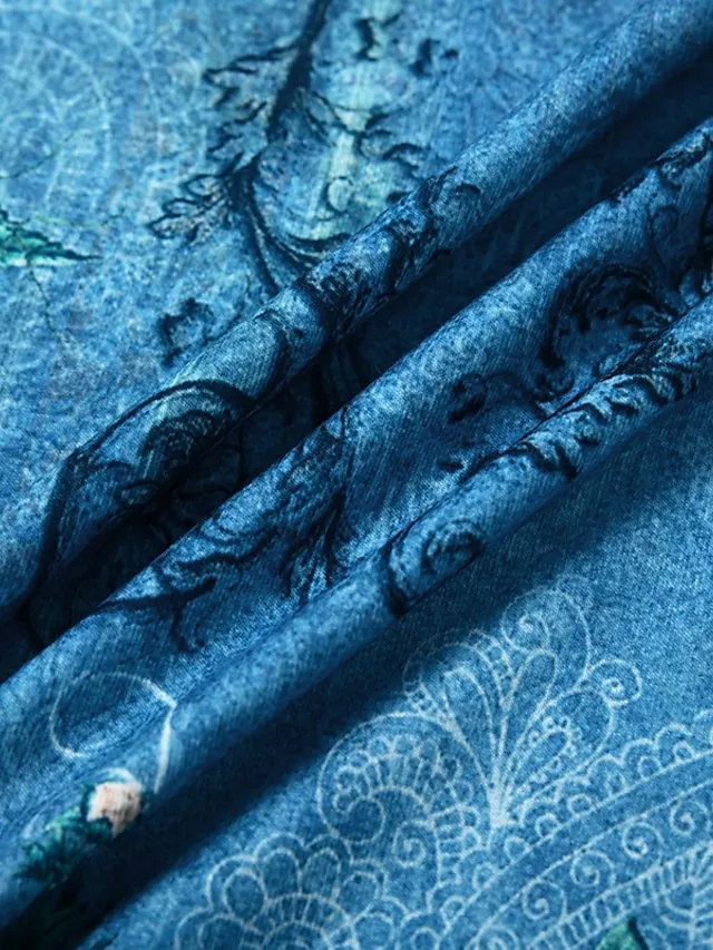 Women's Casual Dress Ethnic Dress Summer Dress Floral Tribal Cut Out Print V Neck Mini Dress Active Fashion Outdoor Daily Short Sleeve Regular Fit Red Blue Green Summer Spring S M L XL XXL