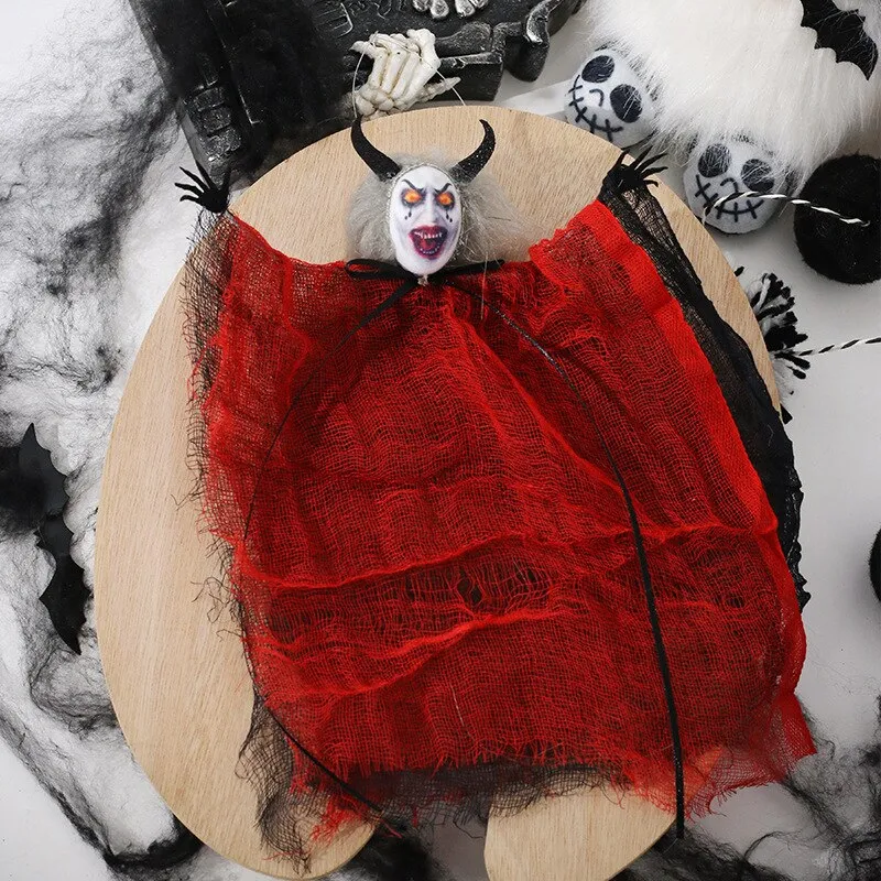 2023 Halloween Horror Mask Ghost Pendants Fright Demon Devil Doll Pendants Ghost Festival Happy Halloween Party Decor For Home