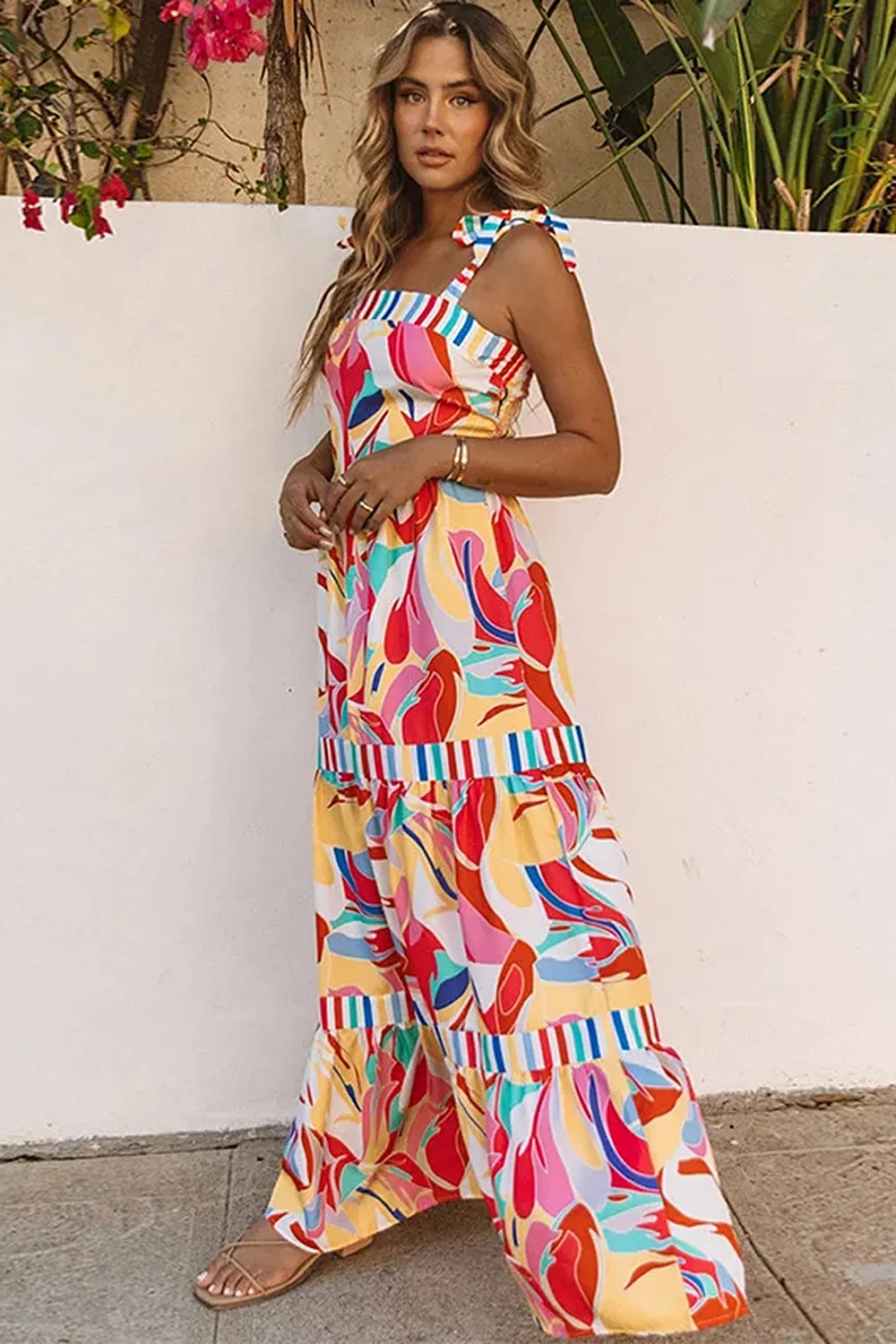 Sling Bandeau Printed Maxi Dress