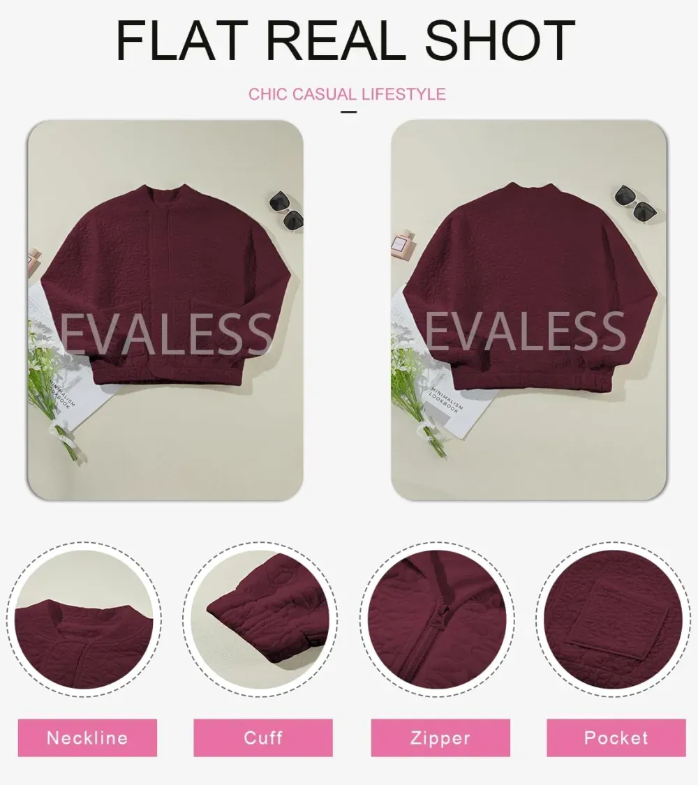 Jackets for Women Spring Fashion 2025 Cute Jacquard Coats Lightweight Zip Up Jackets Dressy Casual