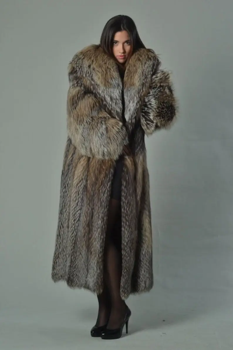 Full Length Crystal Fox Fur Coat