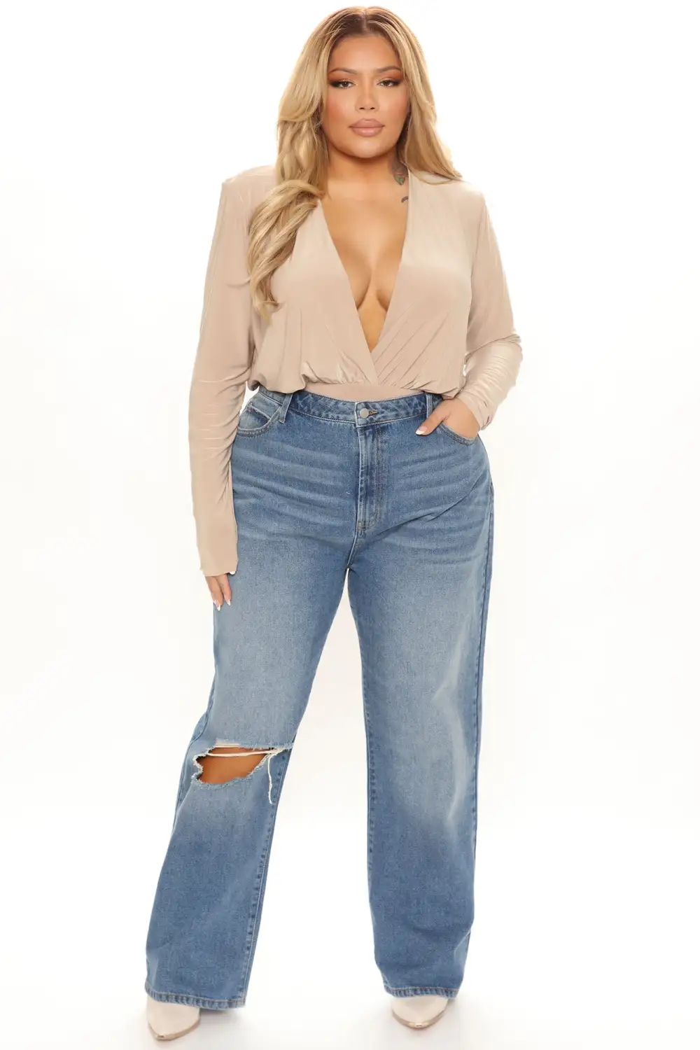 Keep It On The Low Straight Leg Jeans - Medium Blue Wash