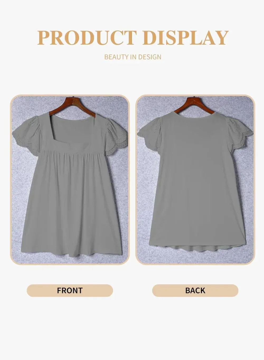 Eytino Womens Plus Size Tops Ruffle Short Sleeve Square Neck Summer Loose Casual Tee Shirts(1X-5X)