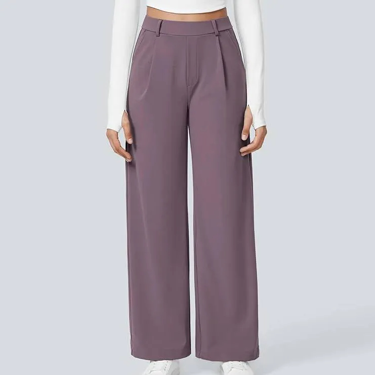 High Waisted Work Pants for Women Business Casual Outfits Office Dress Pants Trousers with Pockets