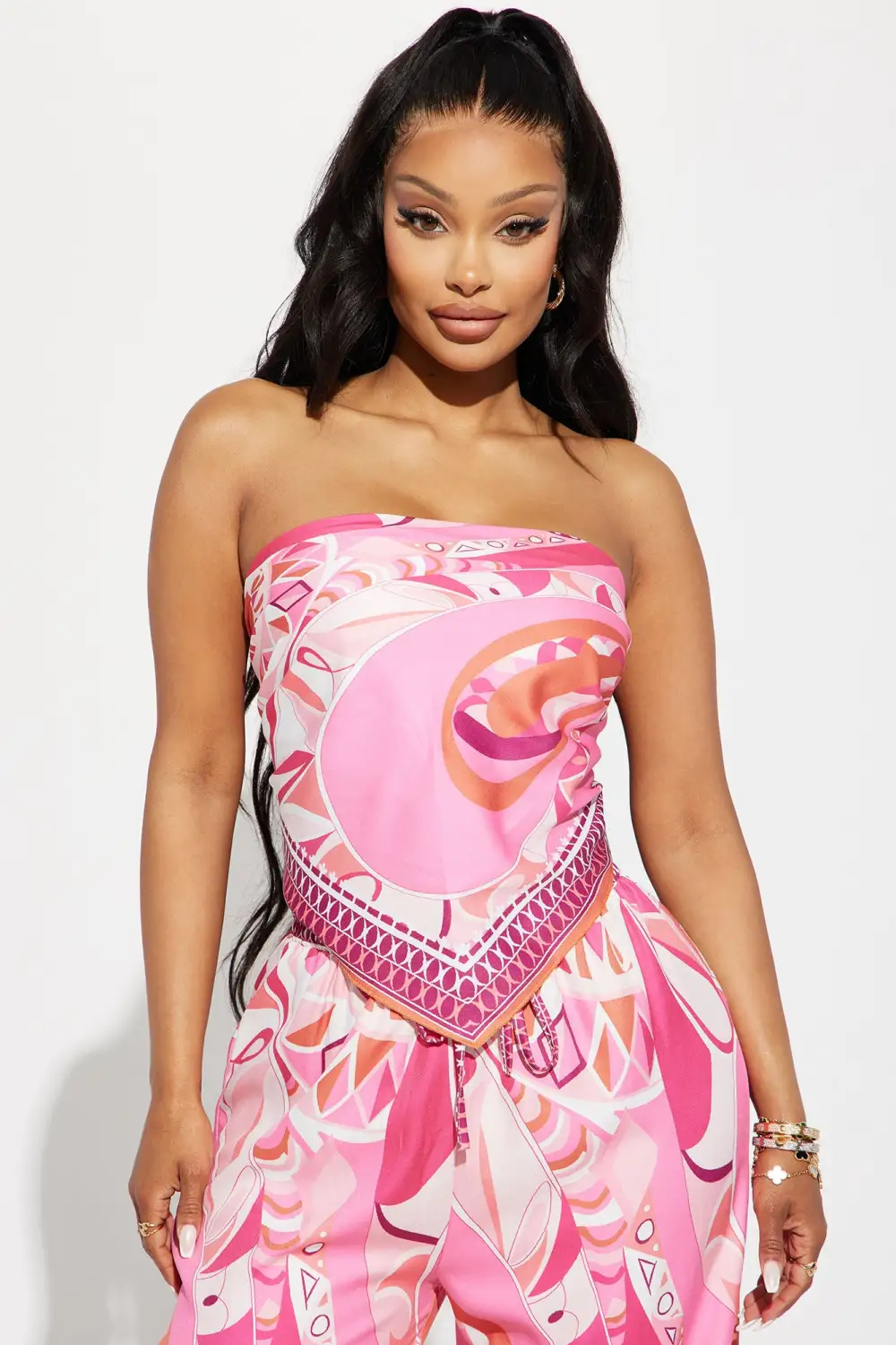 Rosario Pant Set - Pink/combo