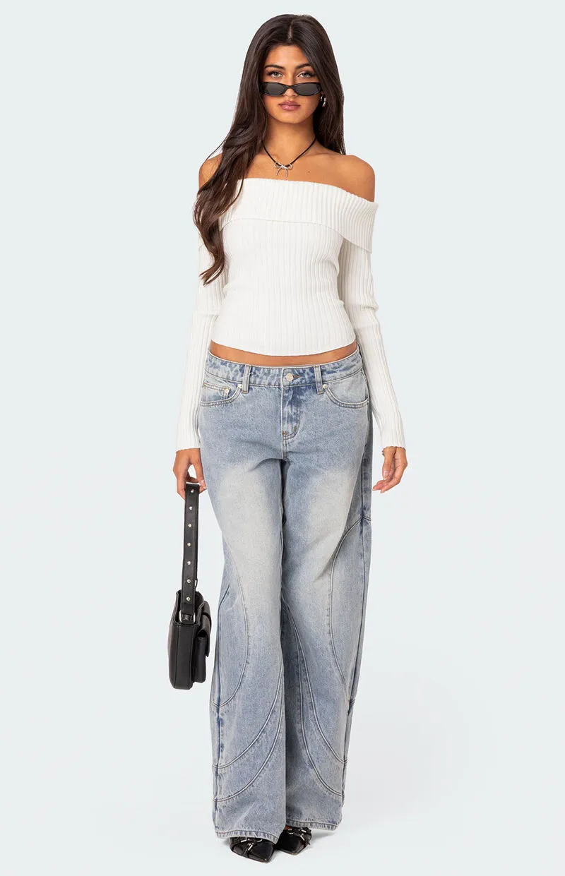Edikted Lauren Knit Fold Over Top