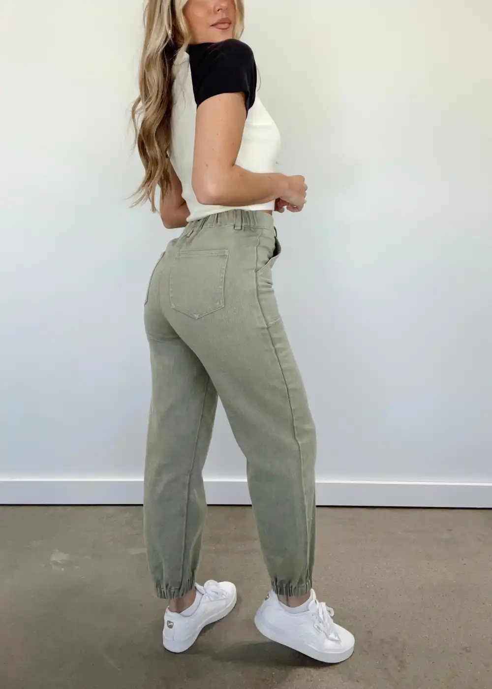 Olive Washed Cargo Pants