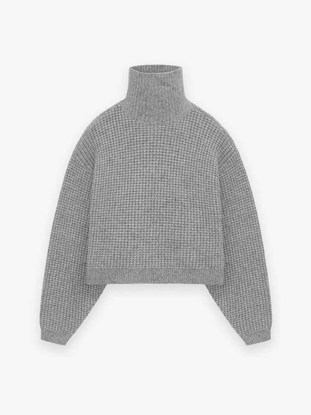 Womens Heavy Waffle Cropped Turtleneck