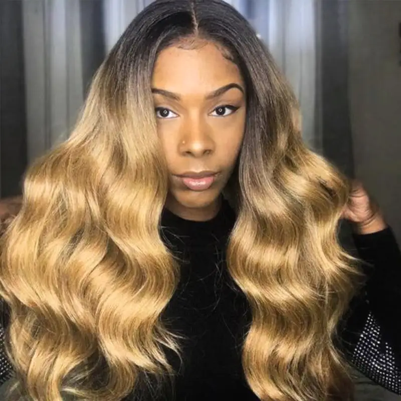 T1B/27 Ombre Transparent Lace Wig 100% Virgin Human Hair