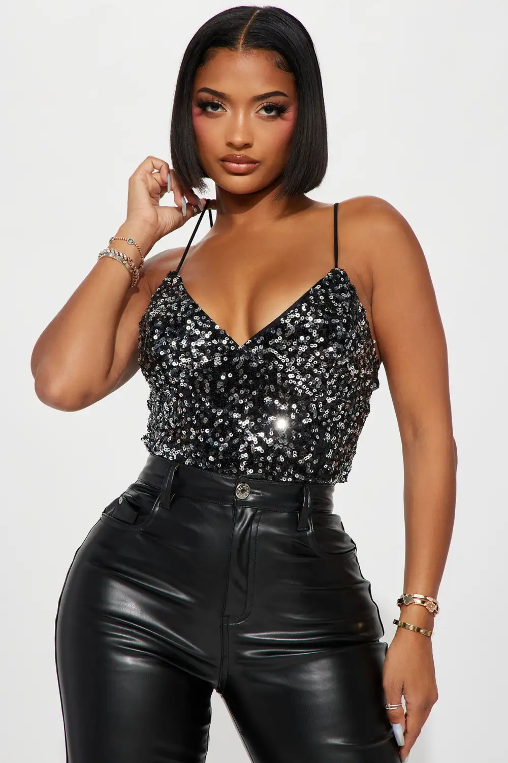 Isabel Sequin Top - Black