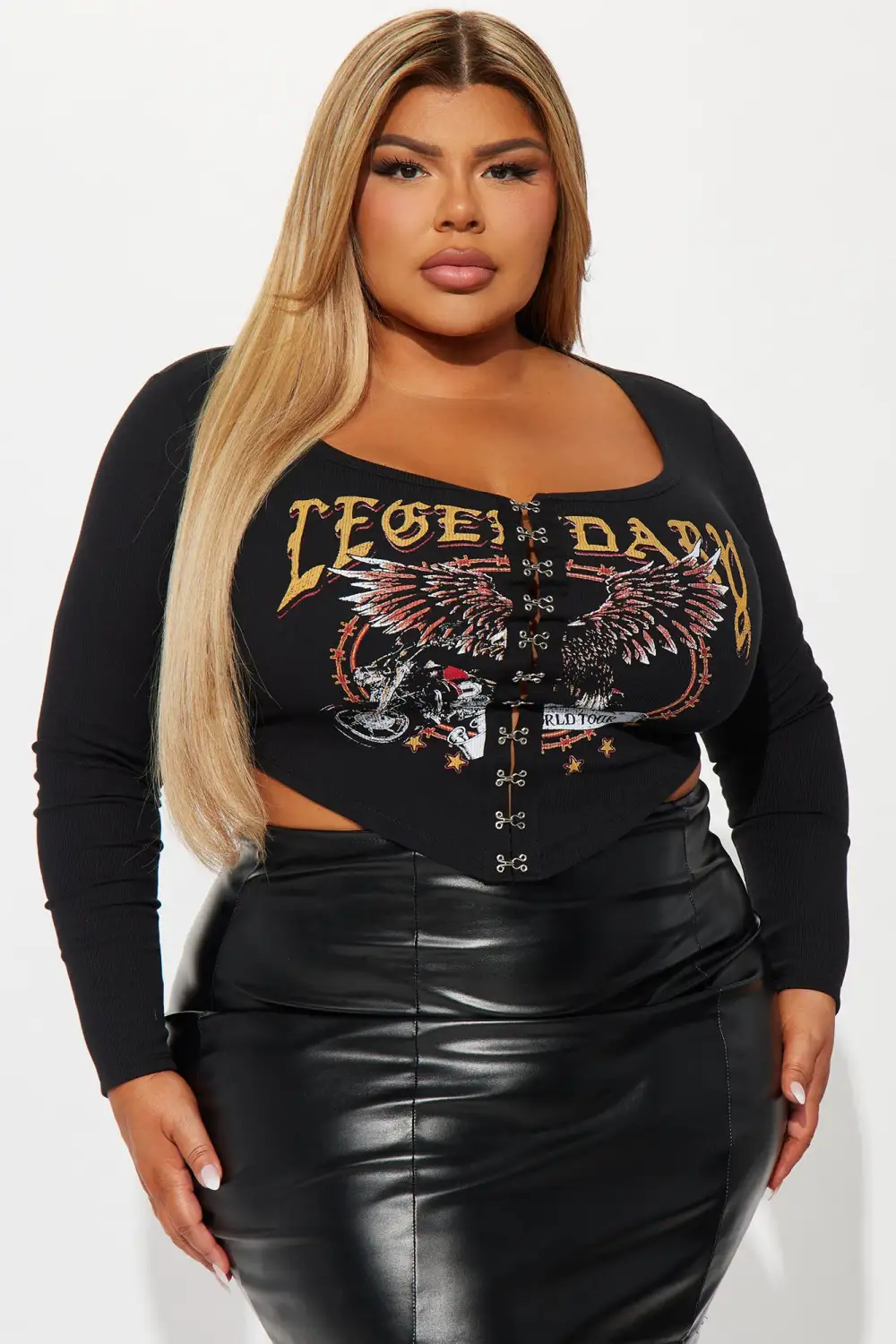 She's Legendary Long Sleeve Corset - Black