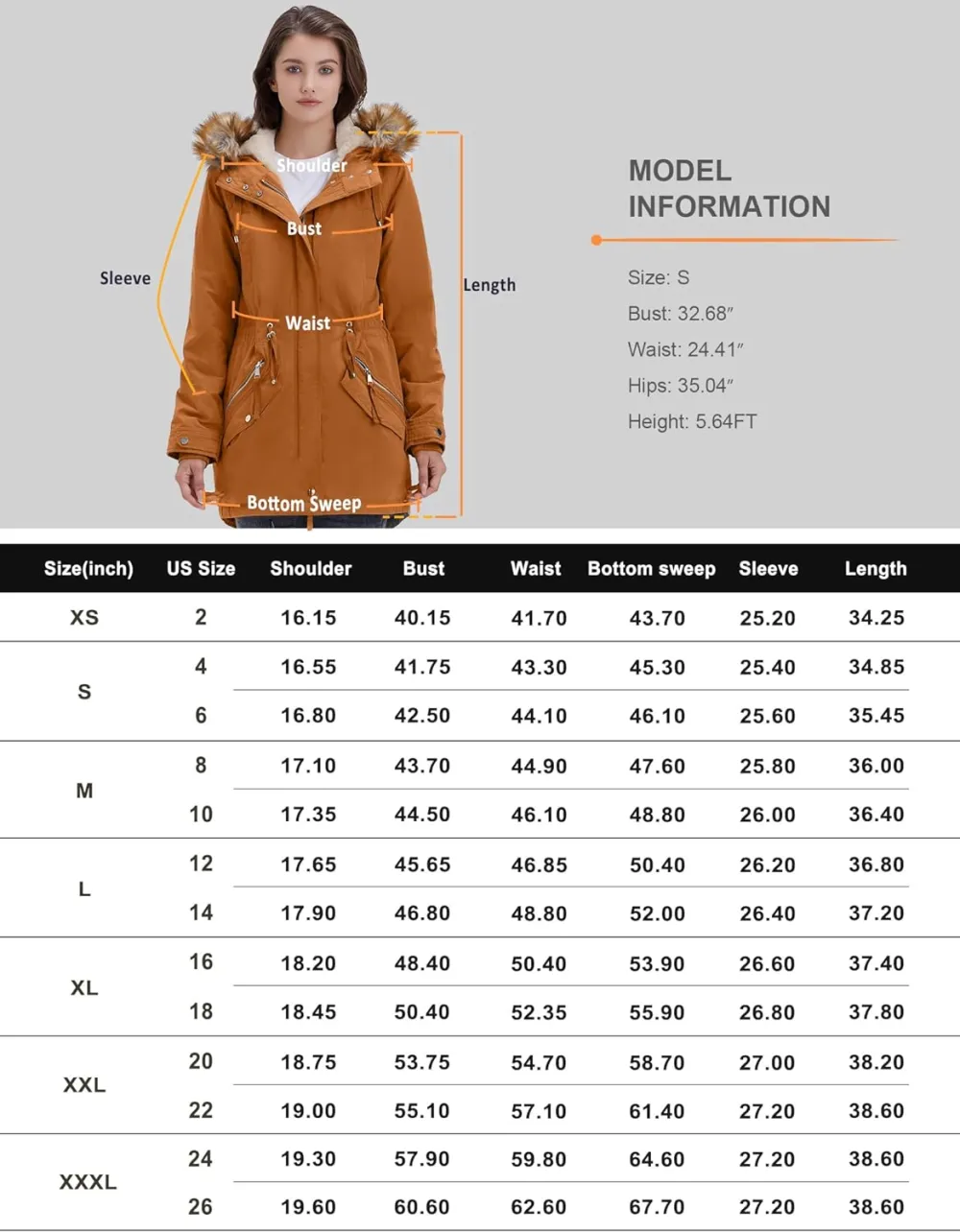 Women's Winter Coats Fleece Lined Parka Jacket Hooded Long Winter Warm Parka Coat with Pockets