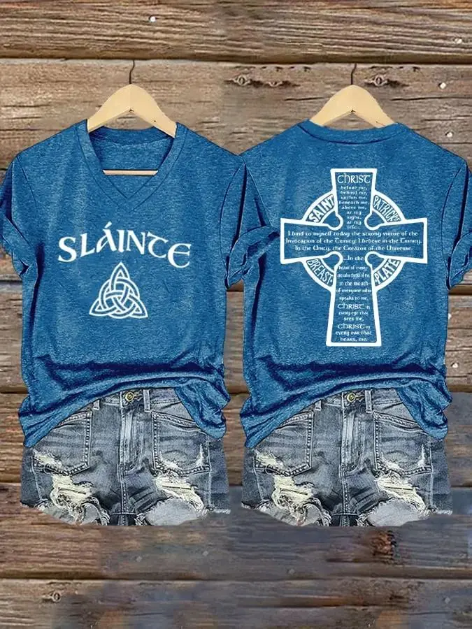 Women's Saint Patricks Day Print T-Shirt