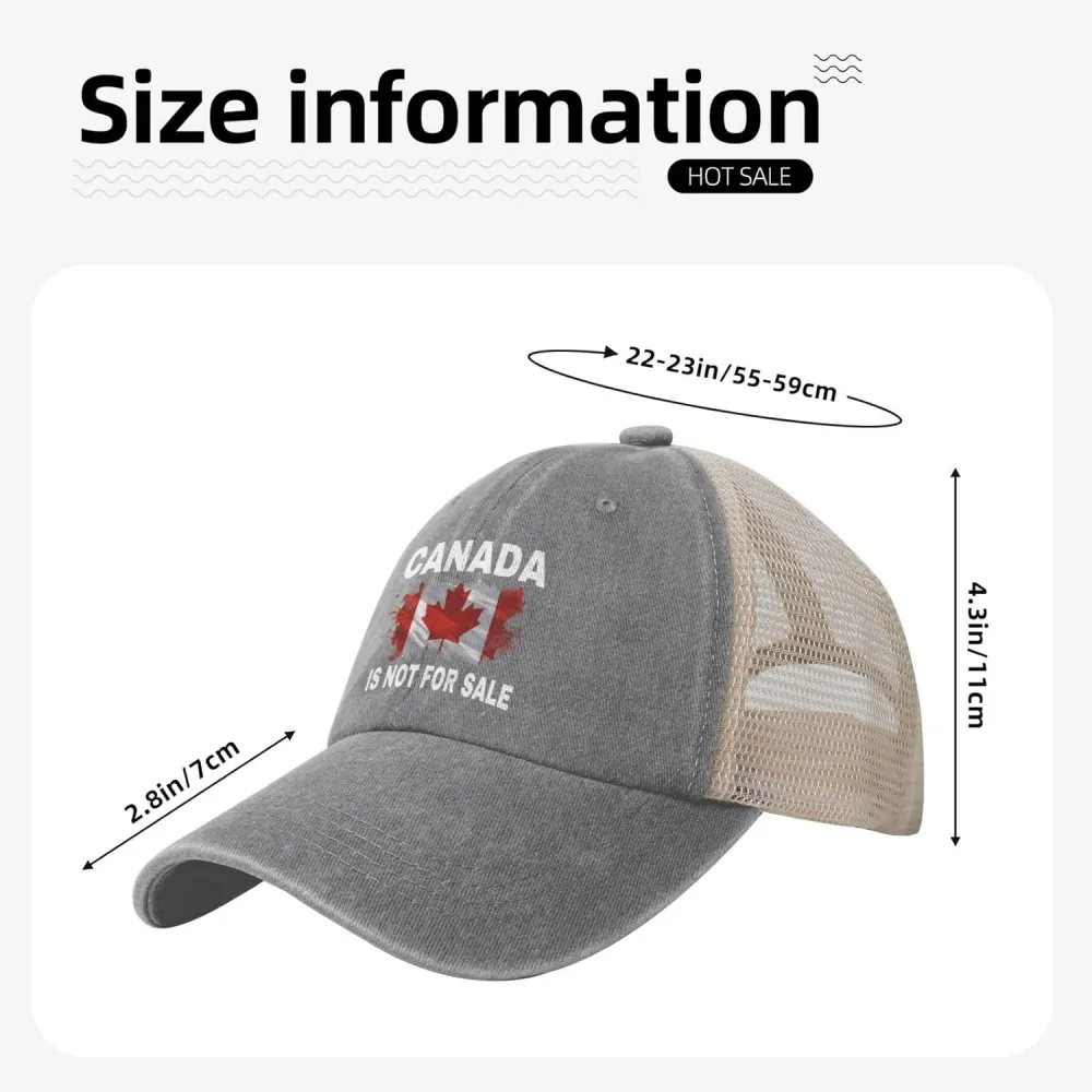 Canada is Not for Sale Hats Denim Mesh Cap