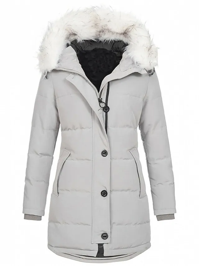 Women's Puffer Winter Coat Hoodie Jacket Outdoor Daily WorkWear