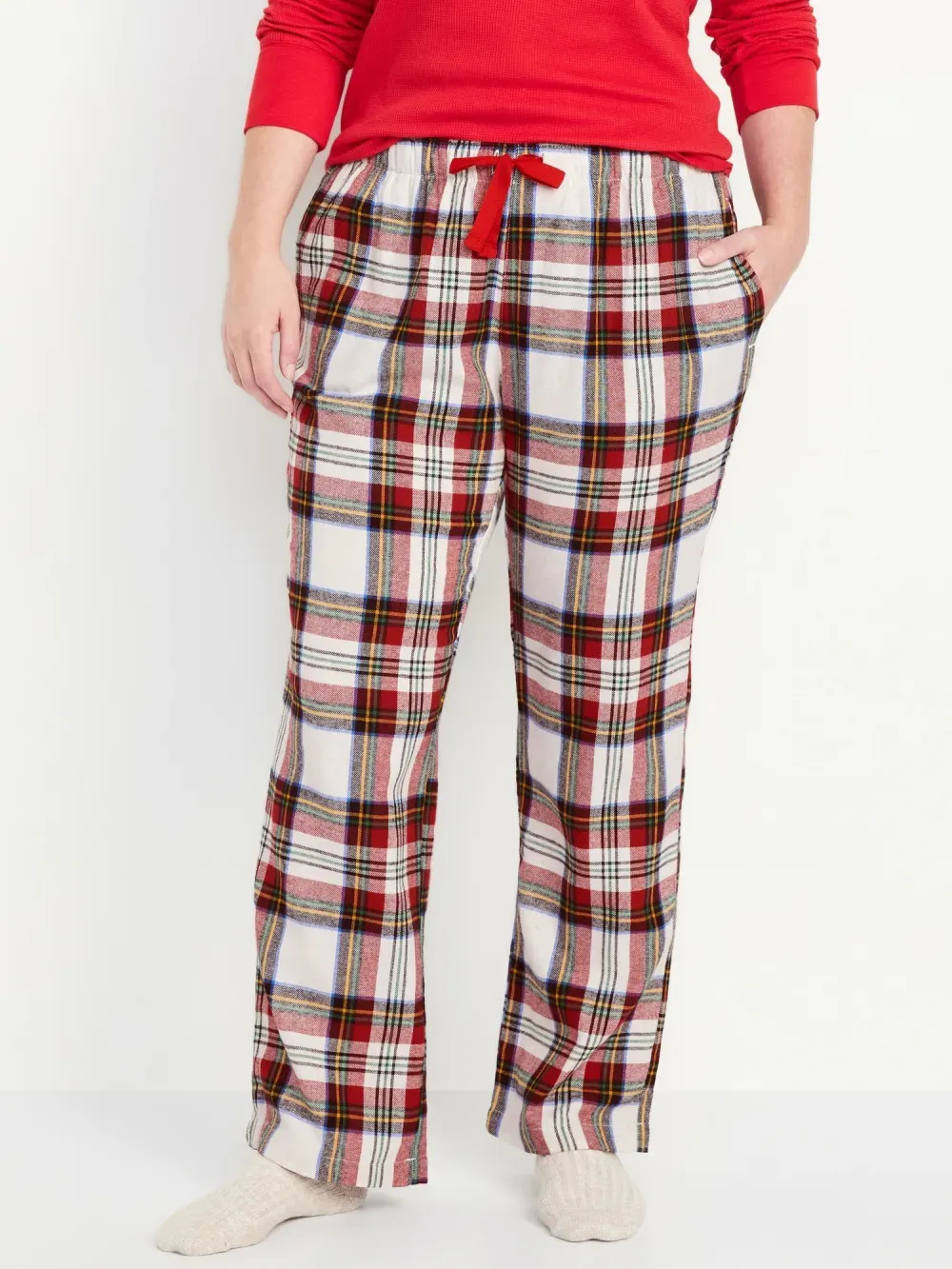 MID-RISE FLANNEL PAJAMA PANTS FOR WOMEN