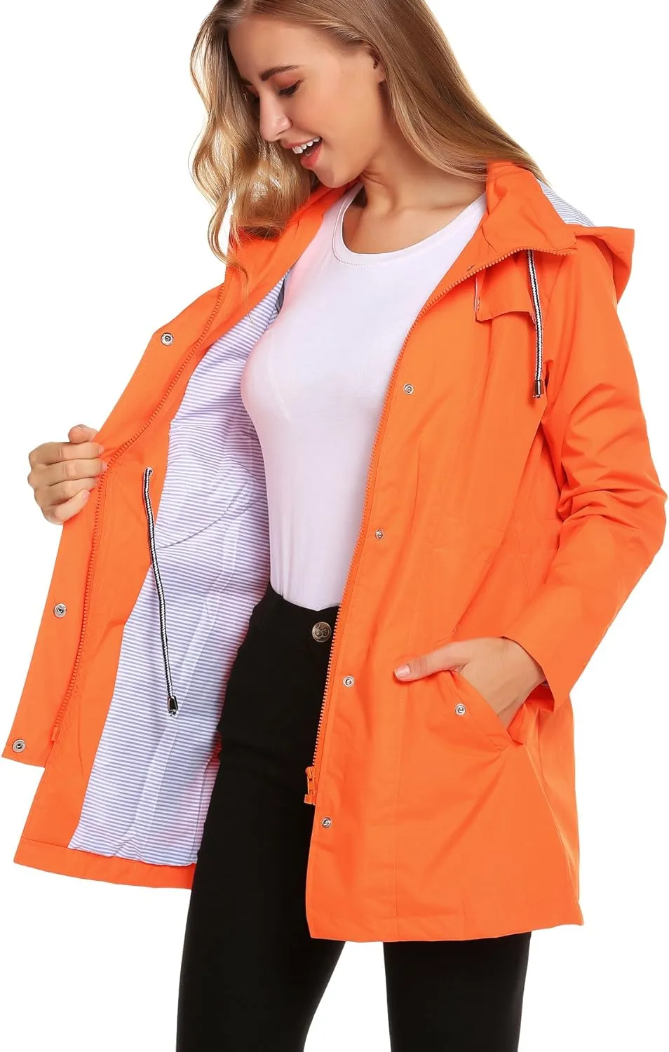 Womens Lightweight Hooded Waterproof Active Outdoor Rain Jacket S-XXL