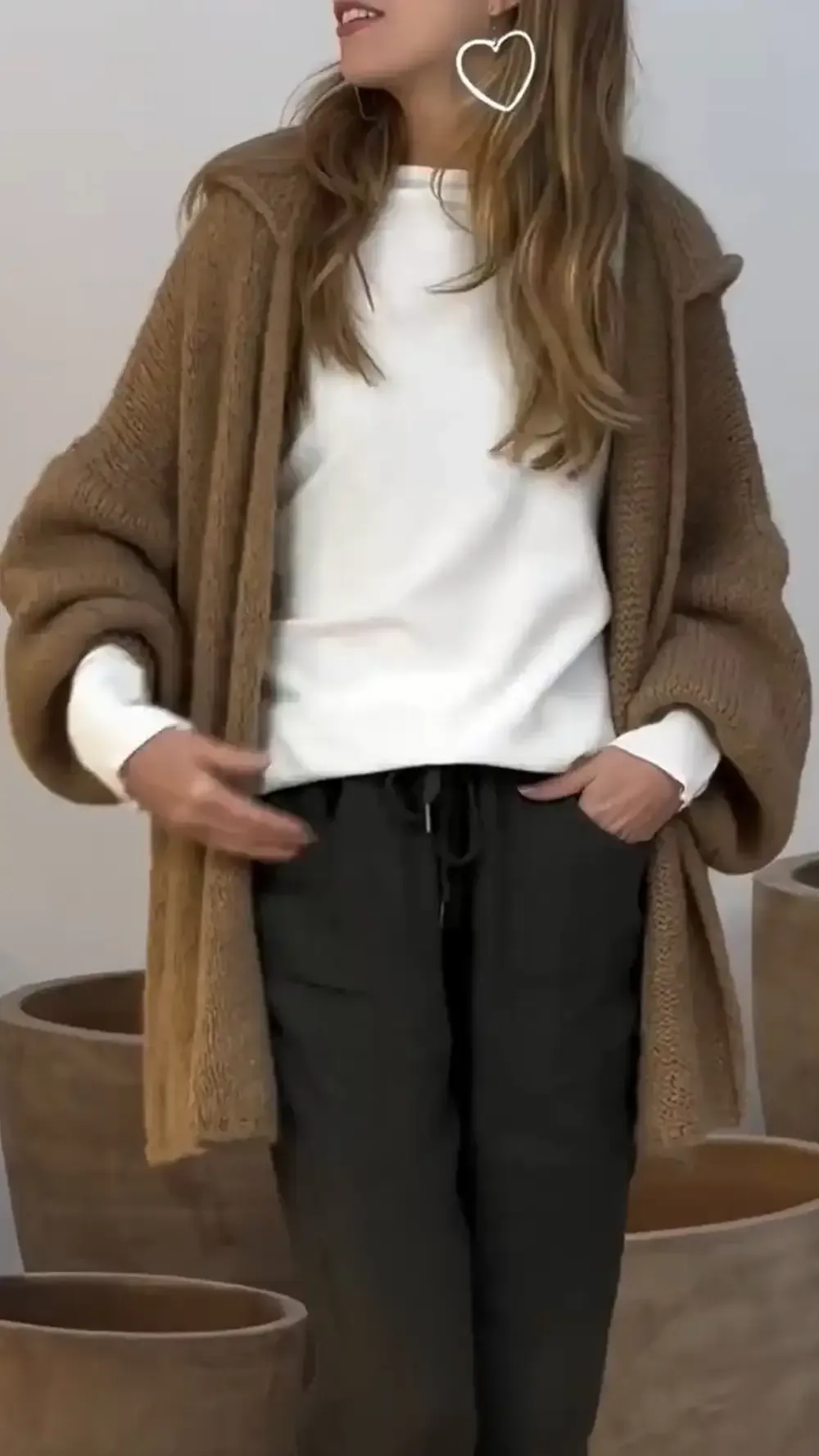 Women's Hooded Long-sleeved Knitted Casual Tops Jacket