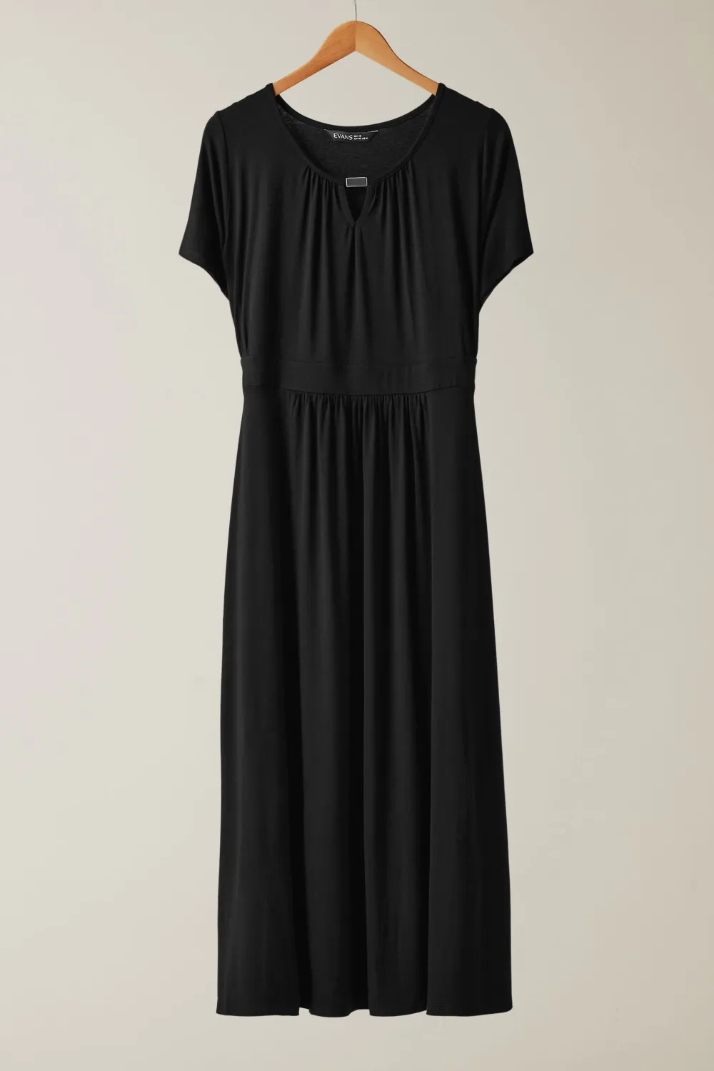 EVANS Curve Black Metal Trim Midaxi Dress