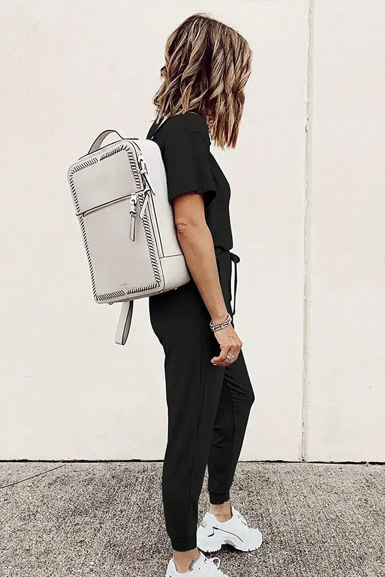 Two Piece Outfit Short Sleeve  Pullover Tops Tracksuits