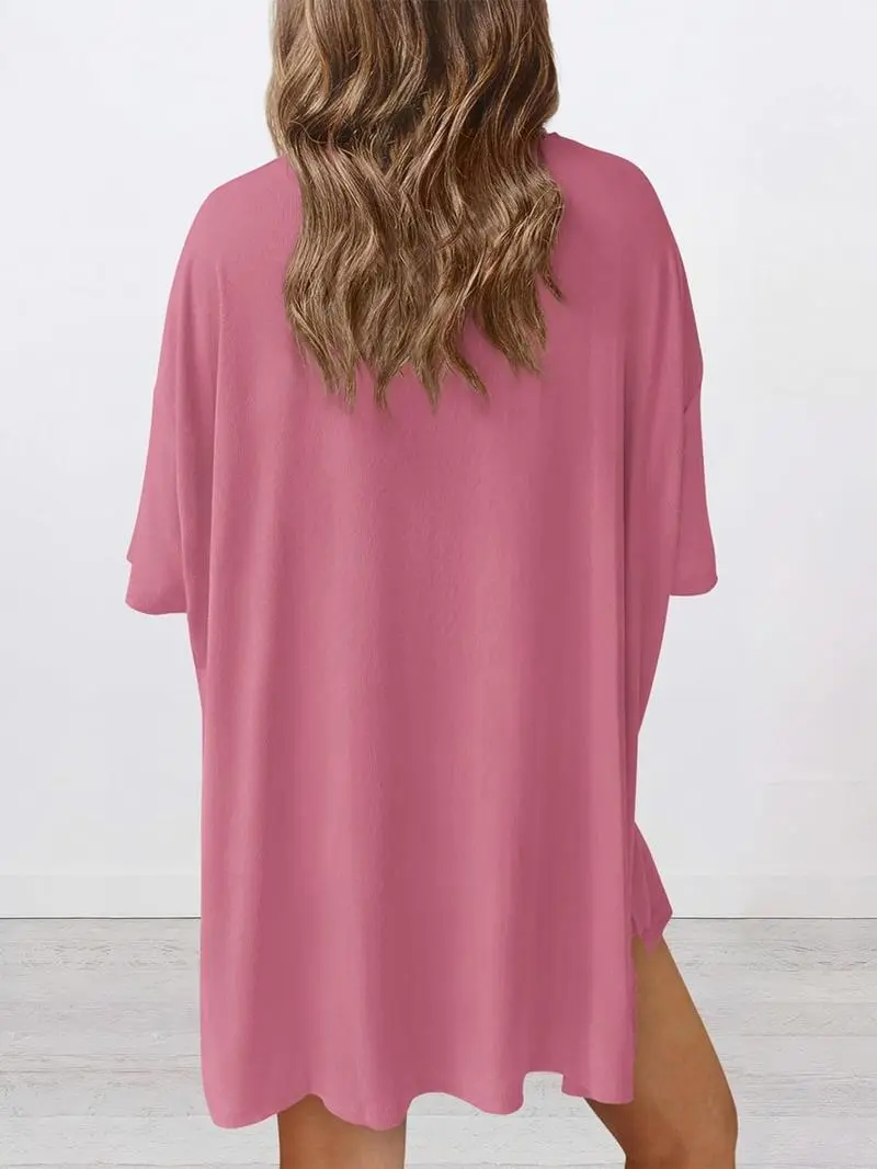 Women's Solid Color Tee & Shorts Loungewear Set