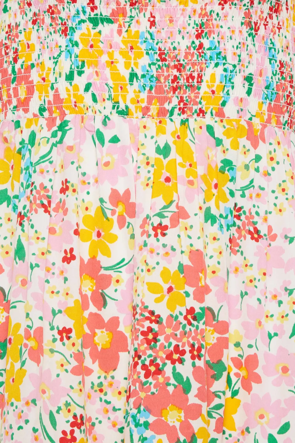 LTS Tall Yellow Ditsy Floral Shirred Midaxi Dress