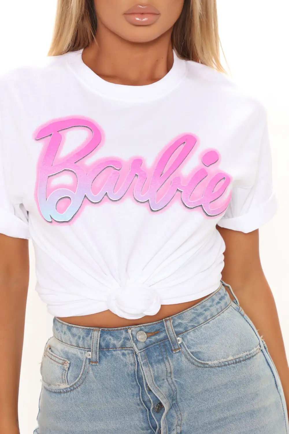 She's The Star Barbie Short Sleeve Top - White