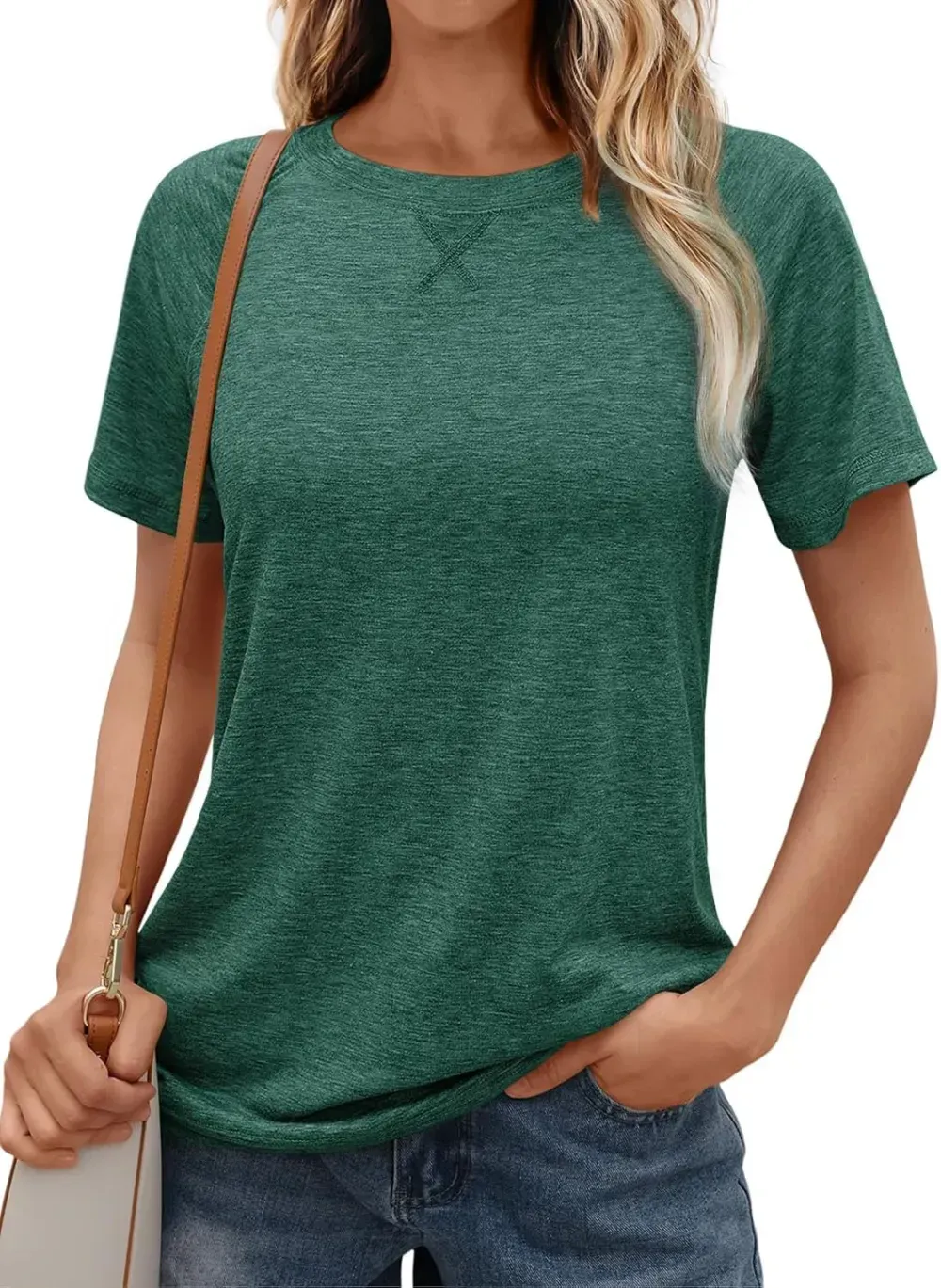 AUTOMET T Shirts Short Sleeve Crewneck Tees for Women Trendy Lightweight Soft Casual Summer Tops Clothes 2024