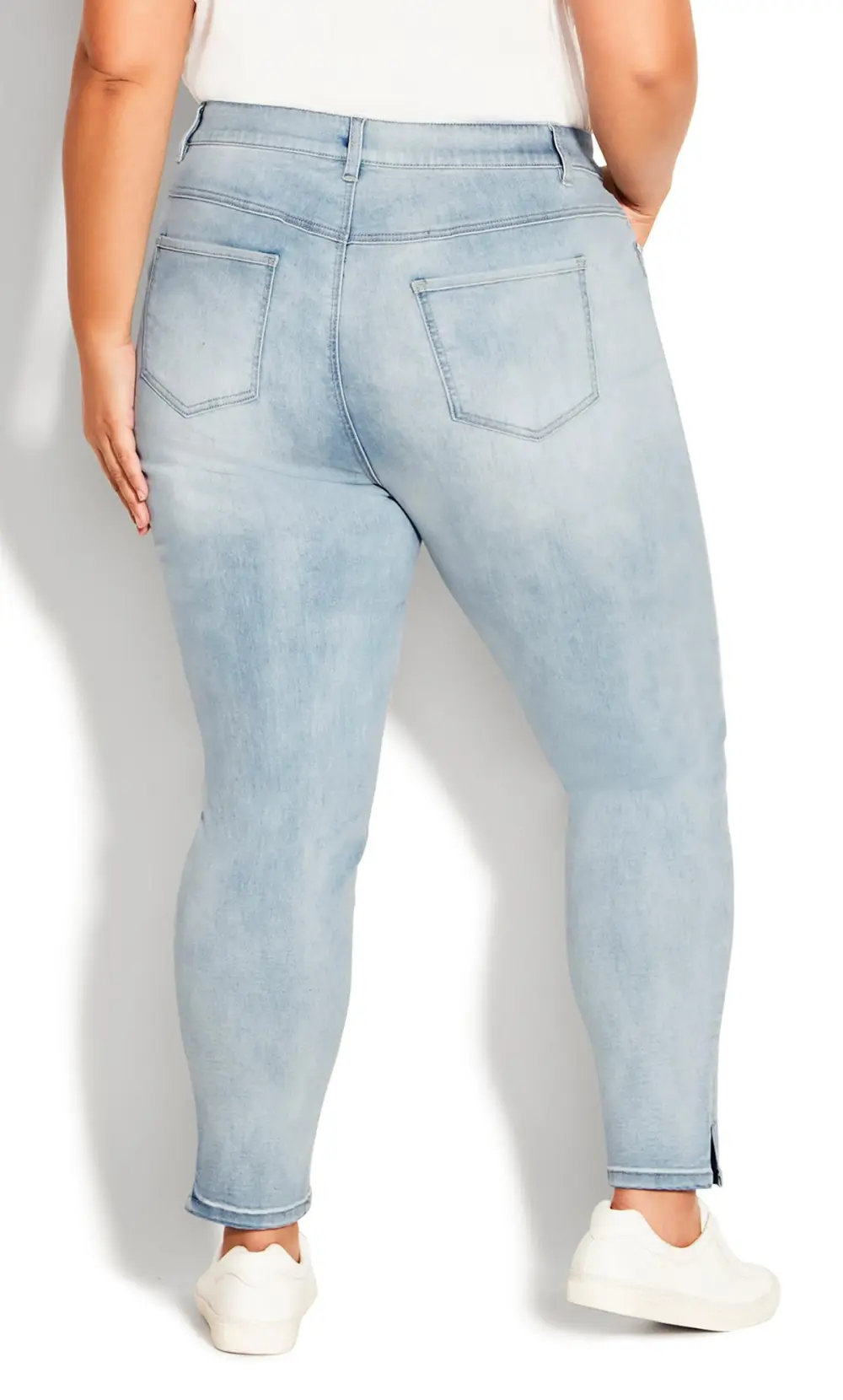 Evans Blue Mid Wash Denim Suri Embroidered Jean