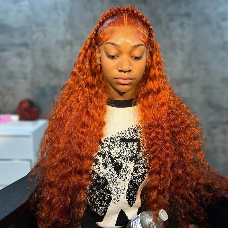 Flash Sale | #350 Ginger Deep Wave Frontal Wig 13×6 Lace Human Hair Wig