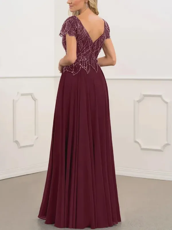 V-neck solid lace maxi dress