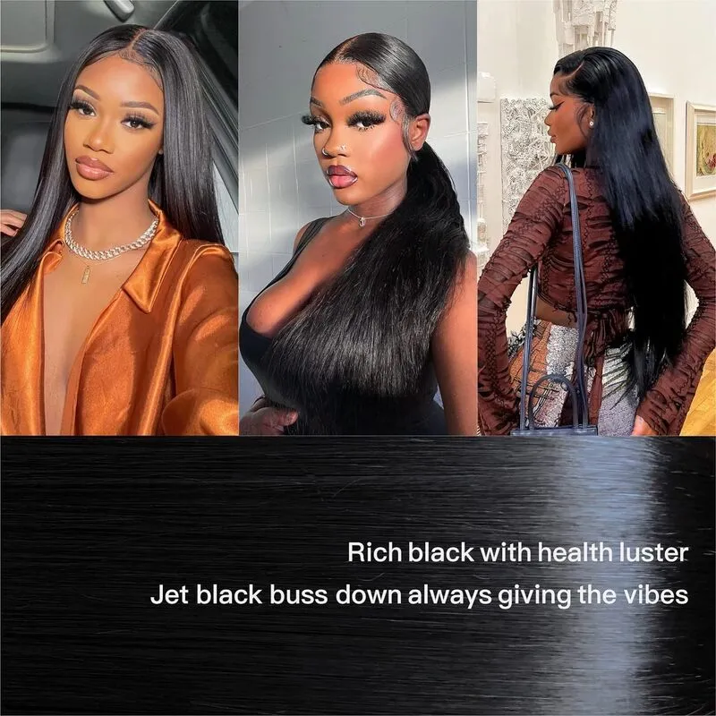 Crazy Sale | Invisi-Strap Snug Fit #1 Jet Black 360 Lace Frontal Human Hair Wig No Code Needed