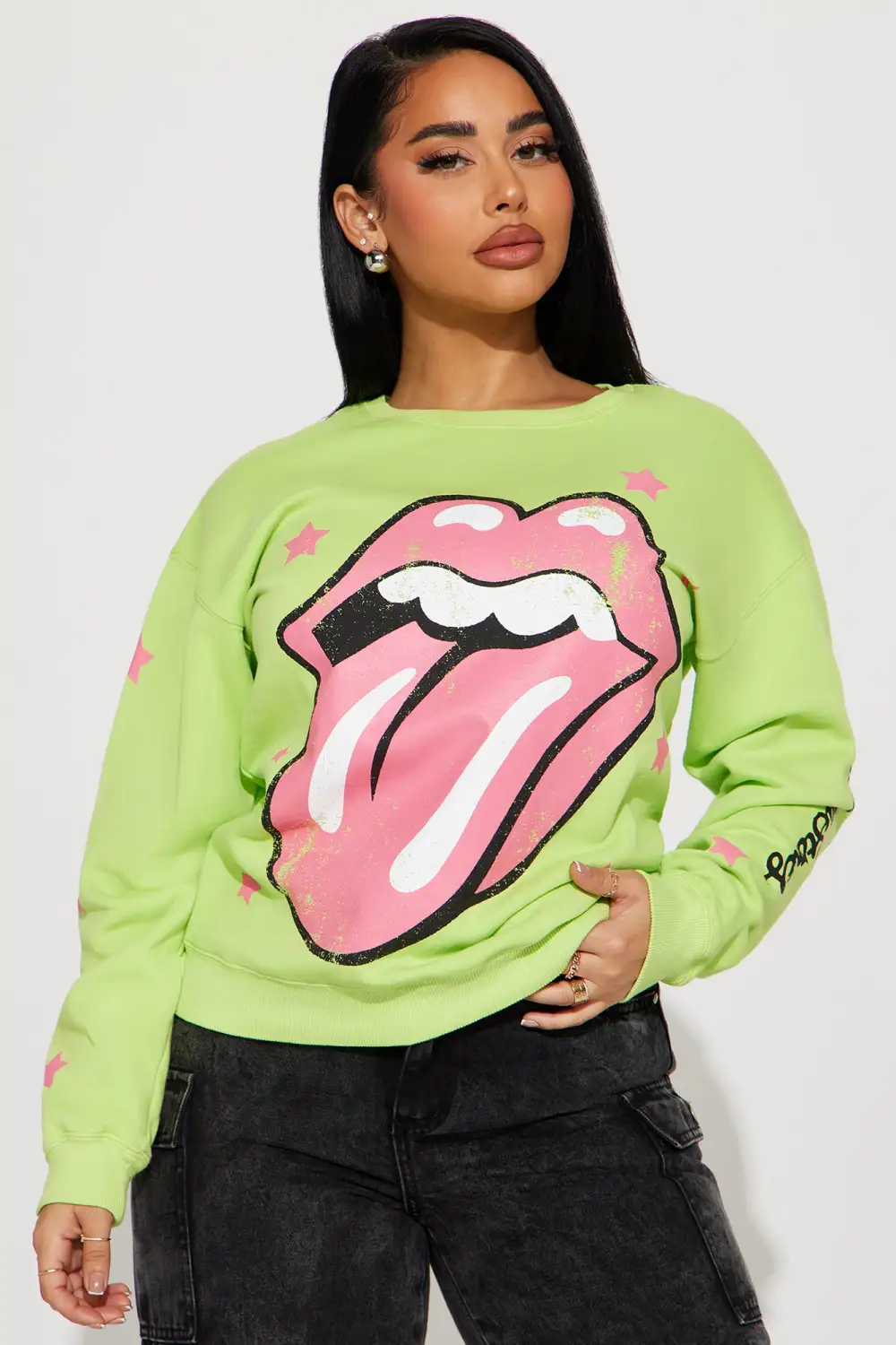 Taste Of Stardom Rolling Stones Sweatshirt - Lime