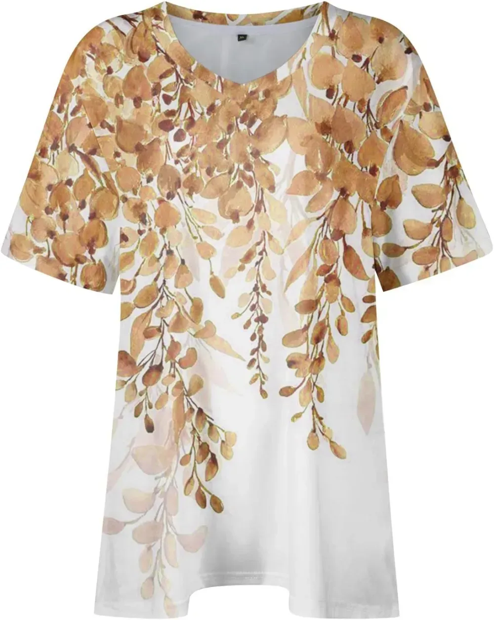 Plus Size Tops for Women Dressy Short Sleeve V Neck Shirts for Women Summer Tops for Women 2024 Floral Print Top