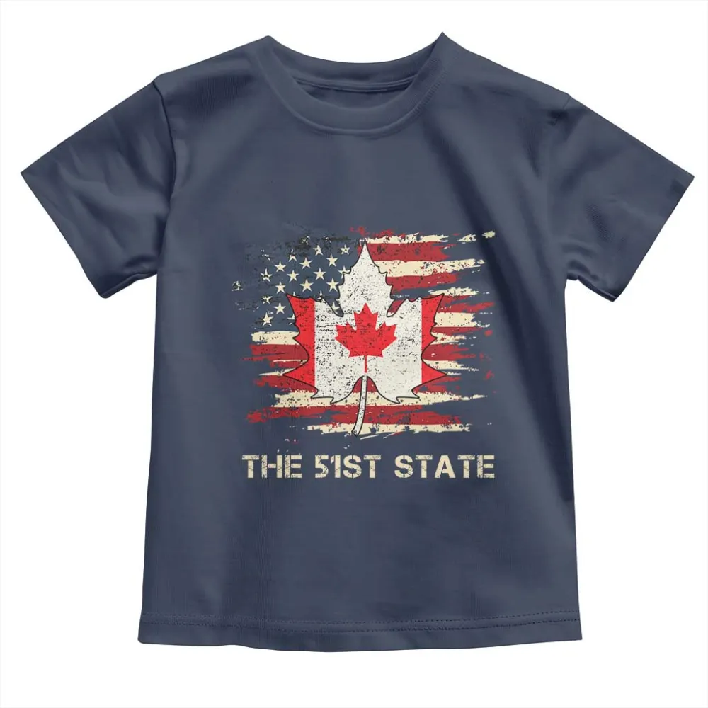 Canada The 51st State Toddler T Shirt Canadian Maple American Flag TS09