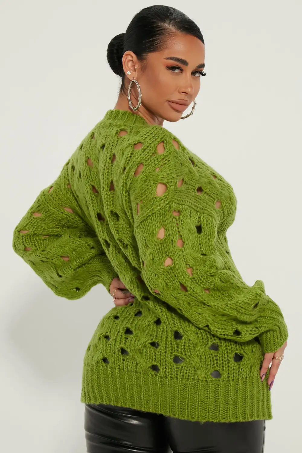 Holey Smokes Sweater - Chartreuse