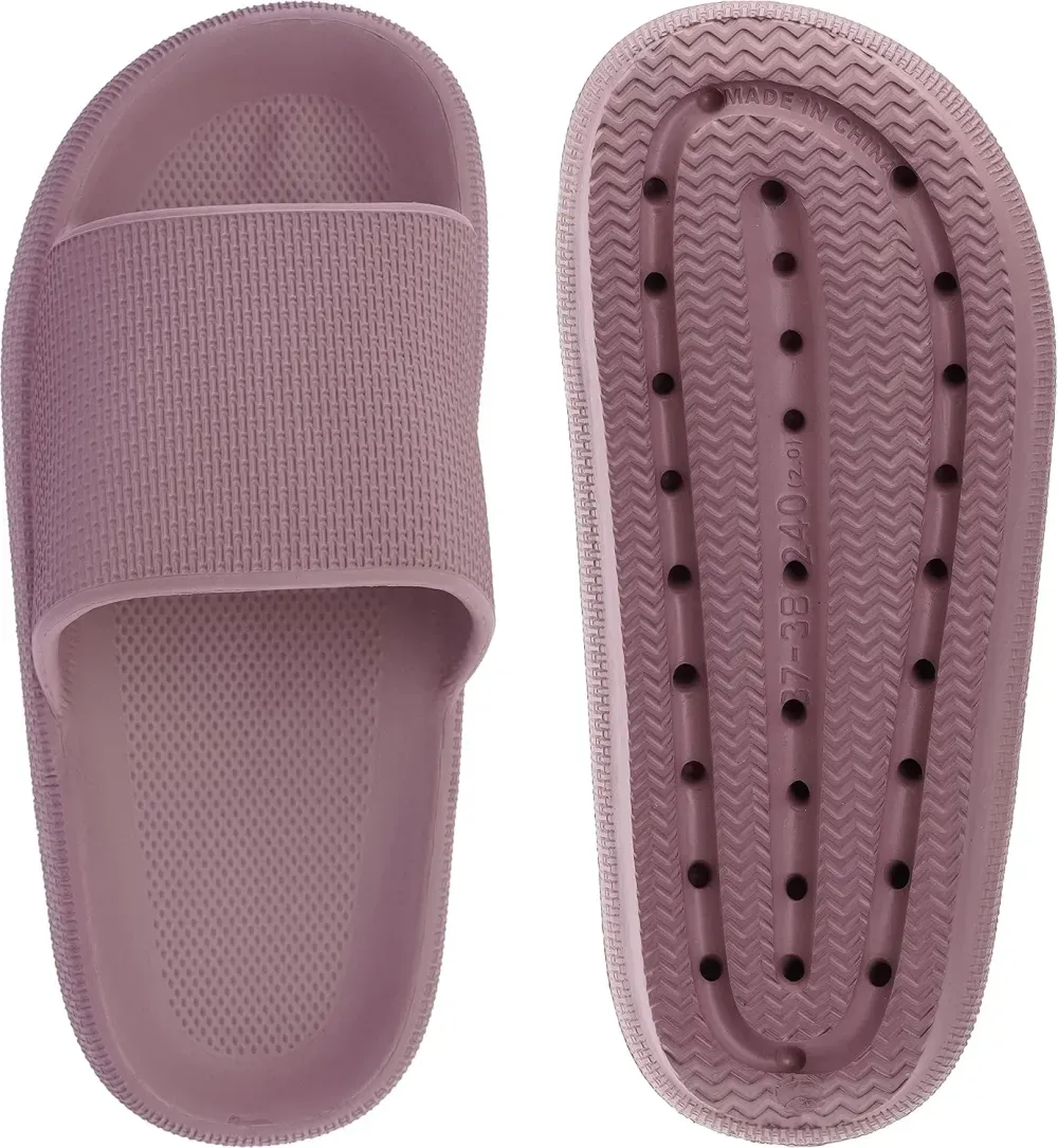 WHITIN Pillow Slippers for Women Non Slip | Cushioned Thick Sole Slides | Quick Drying Bathroom Sandals