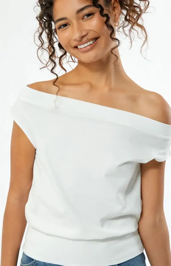 Est. PAC 1980 Sunday Off-The-Shoulder T-Shirt