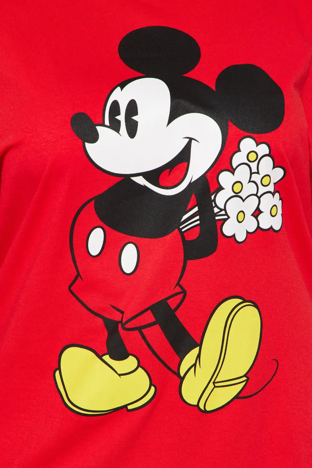 Mickeys Flowers Graphic Tee - Red