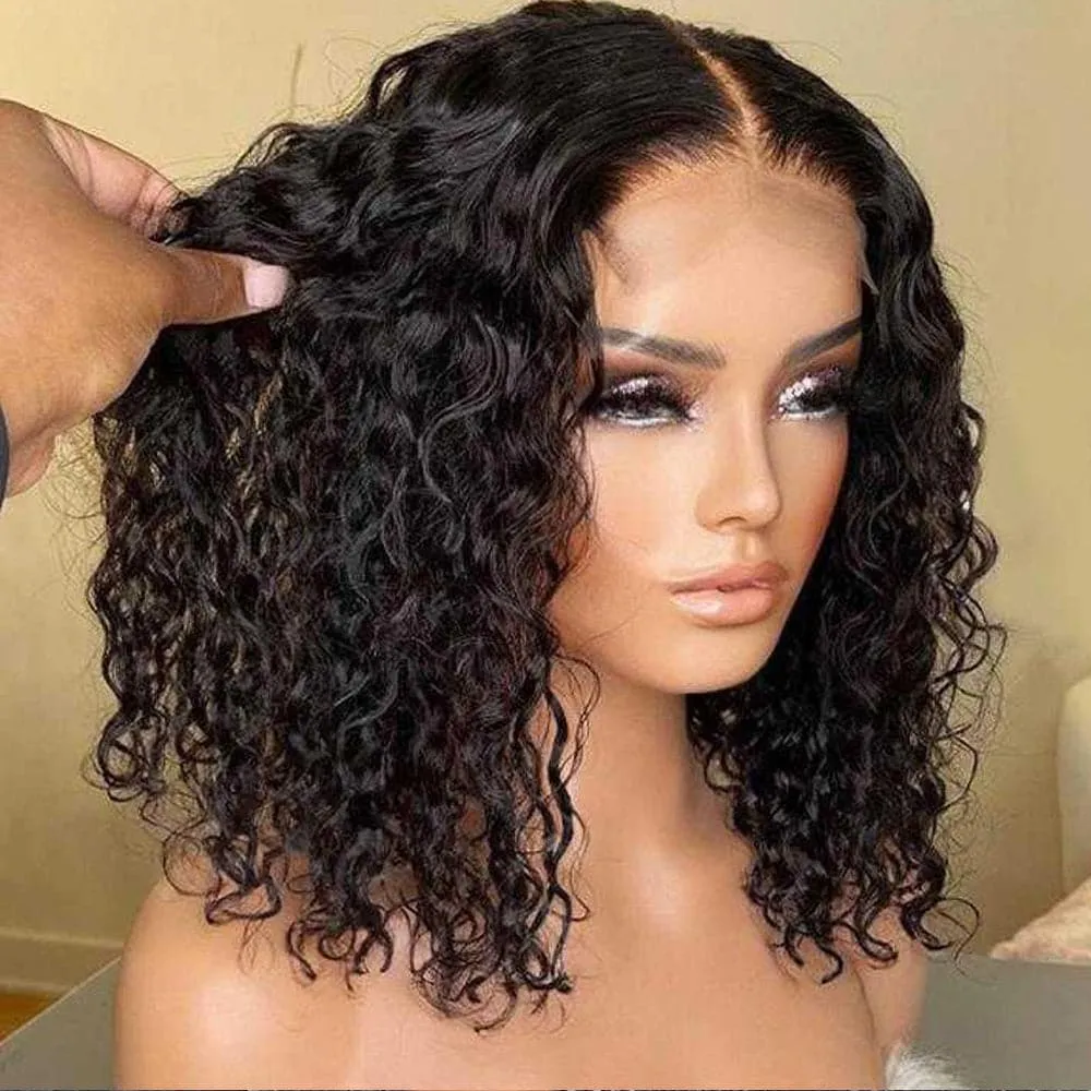 Sterly 13x6 Lace Front Wig Water Wave Bob Human Hair Wigs