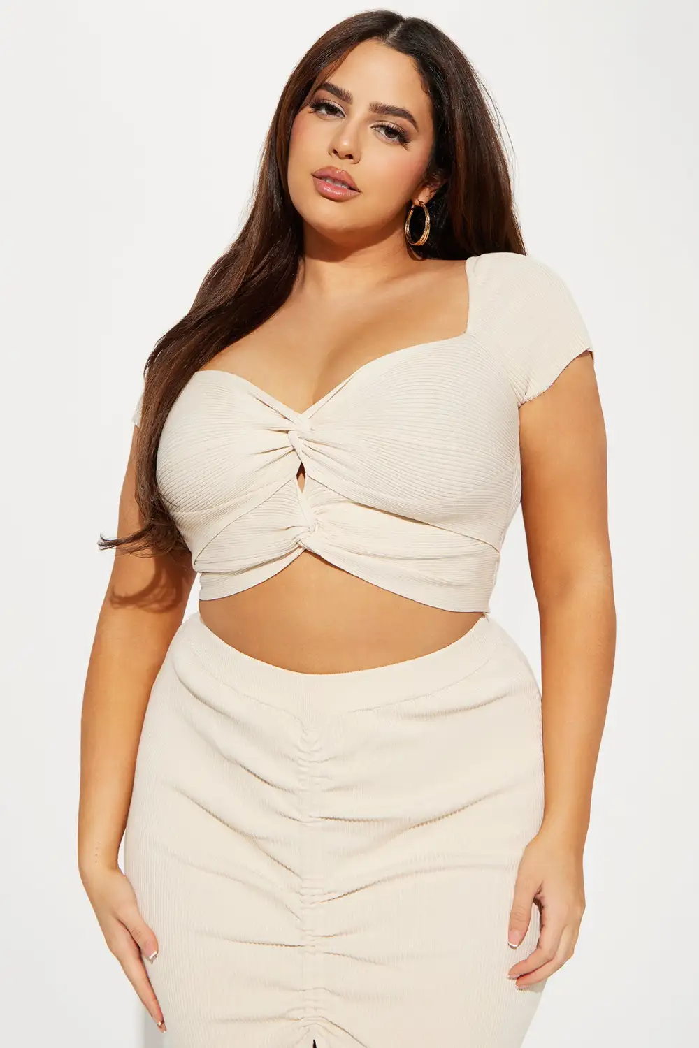 Out Of Habit Skirt Set - Cream