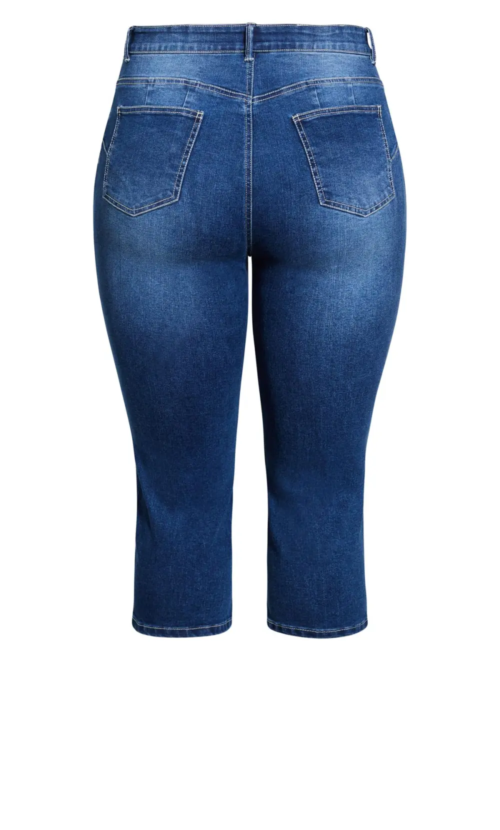 Evans Blue Mid Wash Denim Slit Denim Capri