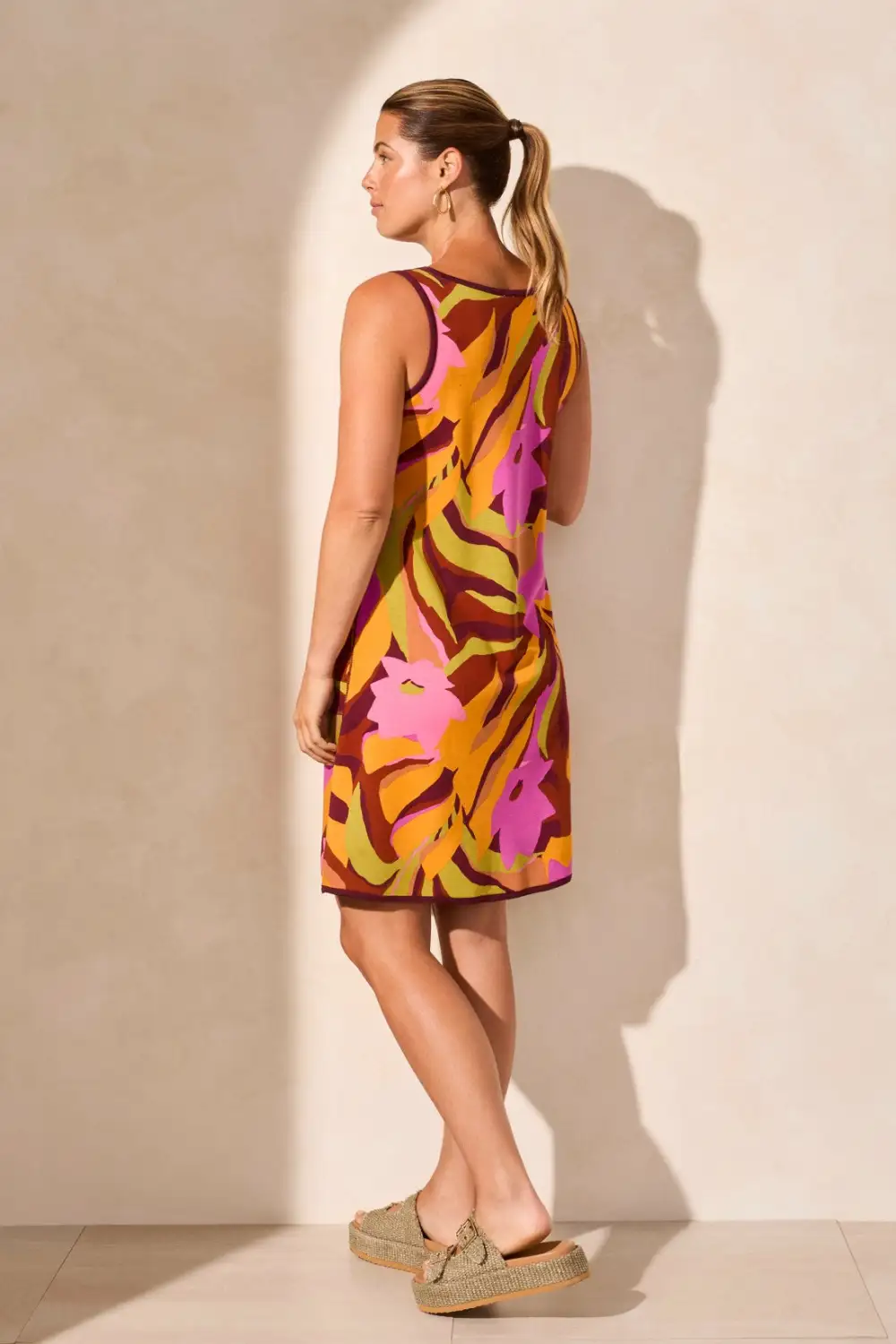 Reversible A-Line Dress With Pockets-Maroon