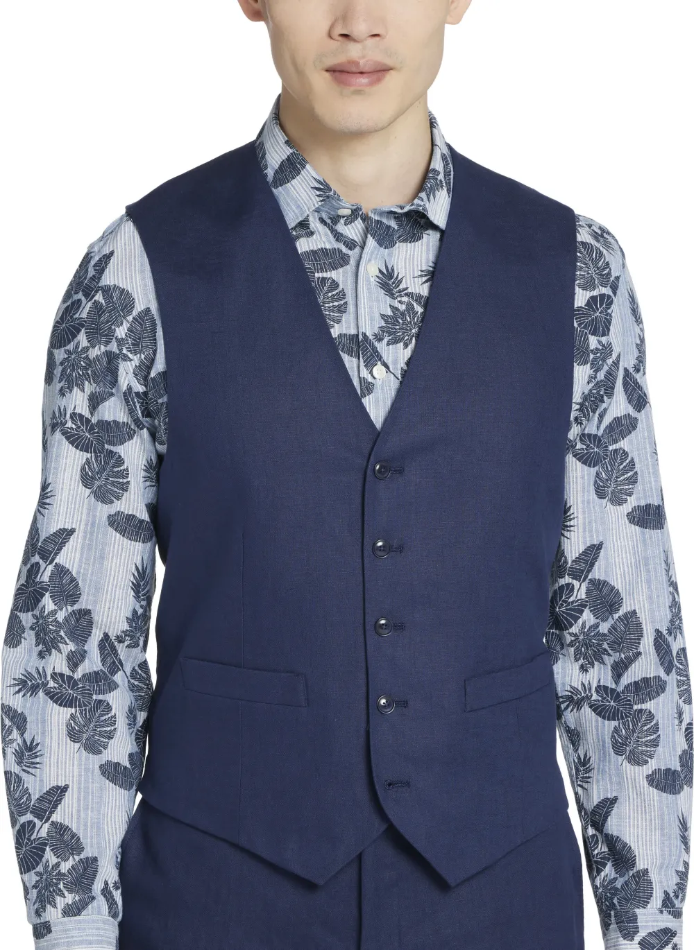 Tommy Hilfiger Modern Fit Linen Suit Vest