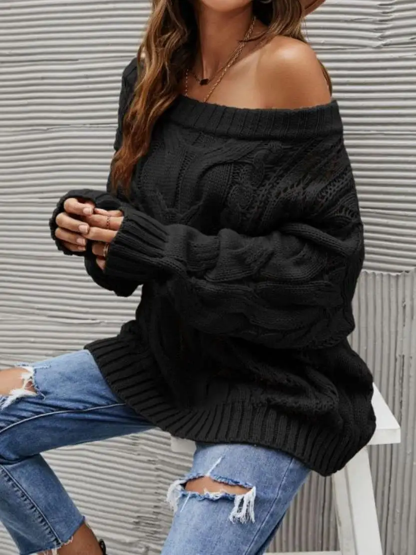 women's large size loose knitted sweater