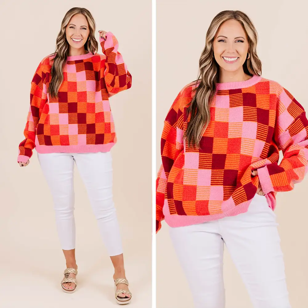 Patchwork Princess Sweater, Pink