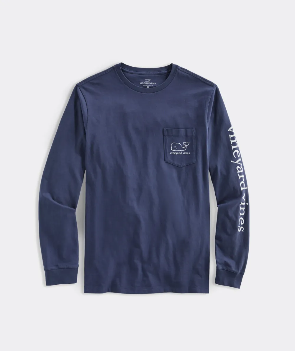 Vintage Whale Long-Sleeve Pocket Tee