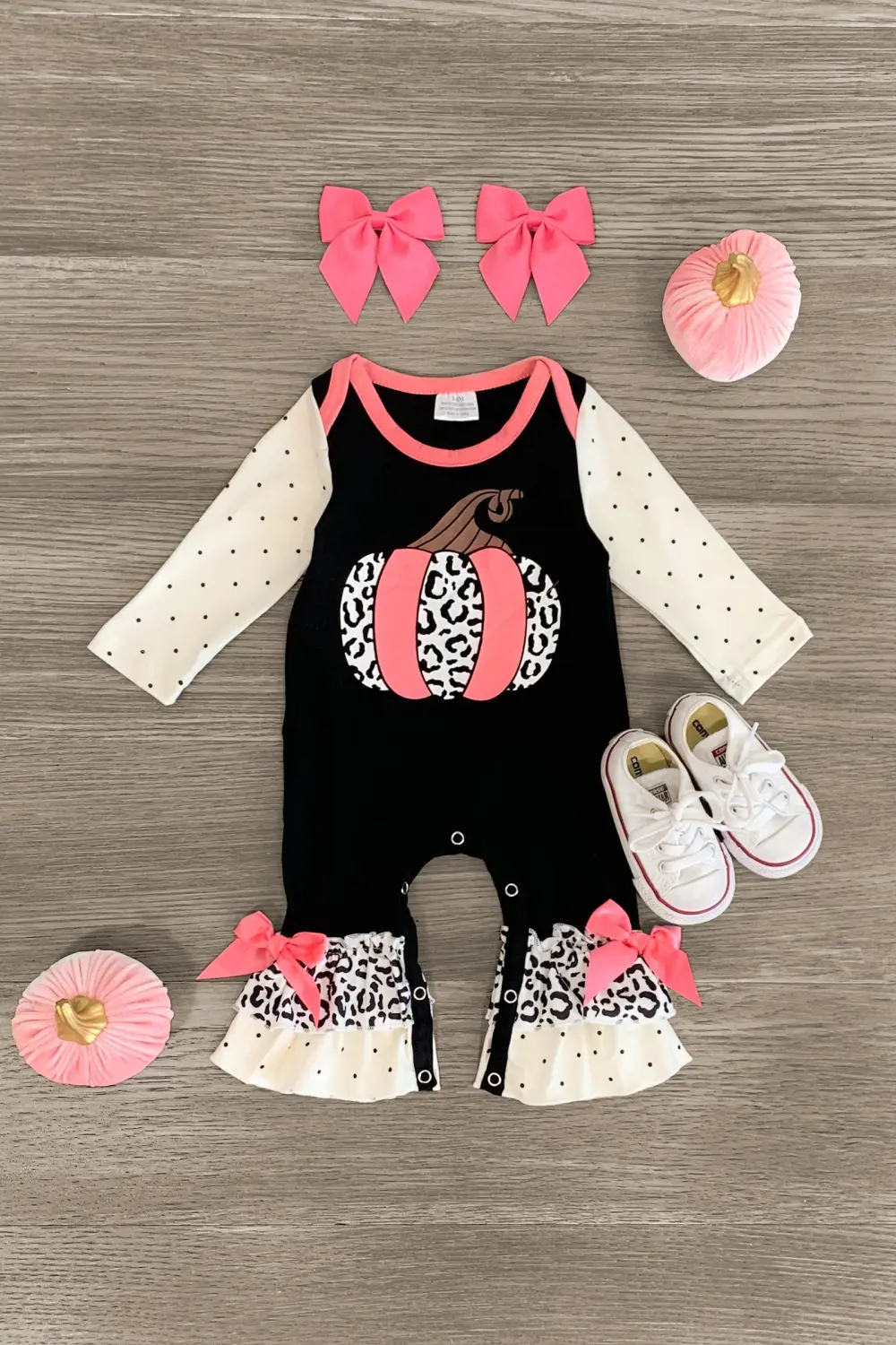 Pink Leopard Pumpkin Romper